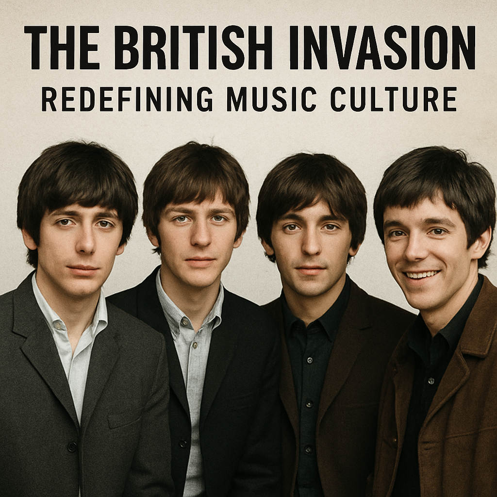 British rock-inspired stage scene with vintage energy